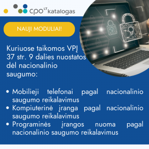 Nauji moduliai, kuriems taikomi VpĮ